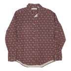 MUNSING WEAR Mens Maroon Diamond Pattern Shirt XL Cotton Blend Button Down
