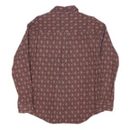 MUNSING WEAR Mens Maroon Diamond Pattern Shirt XL Cotton Blend Button Down