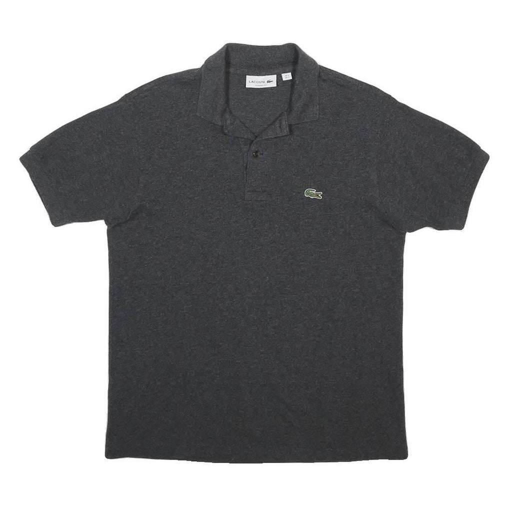 LACOSTE Mens Black Short Sleeve Plain Polo Shirt S Classic Cotton Blend