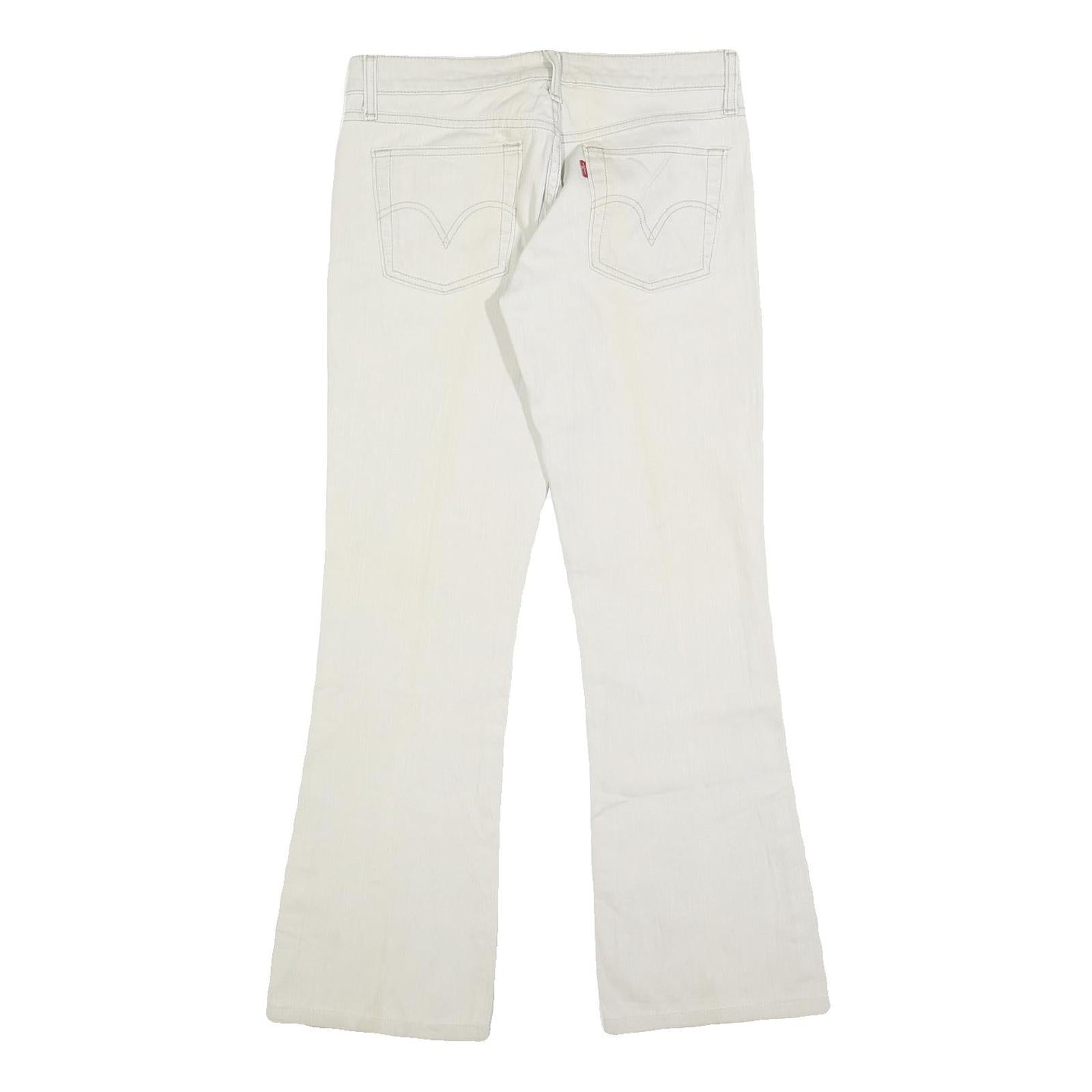 LEVI'S 518 Womens White Regular Bootcut Denim Jeans W29 L30 Cotton Blend Zip