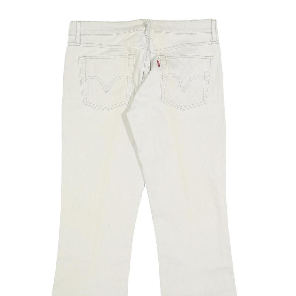 LEVI'S 518 Womens White Regular Bootcut Denim Jeans W29 L30 Cotton Blend Zip