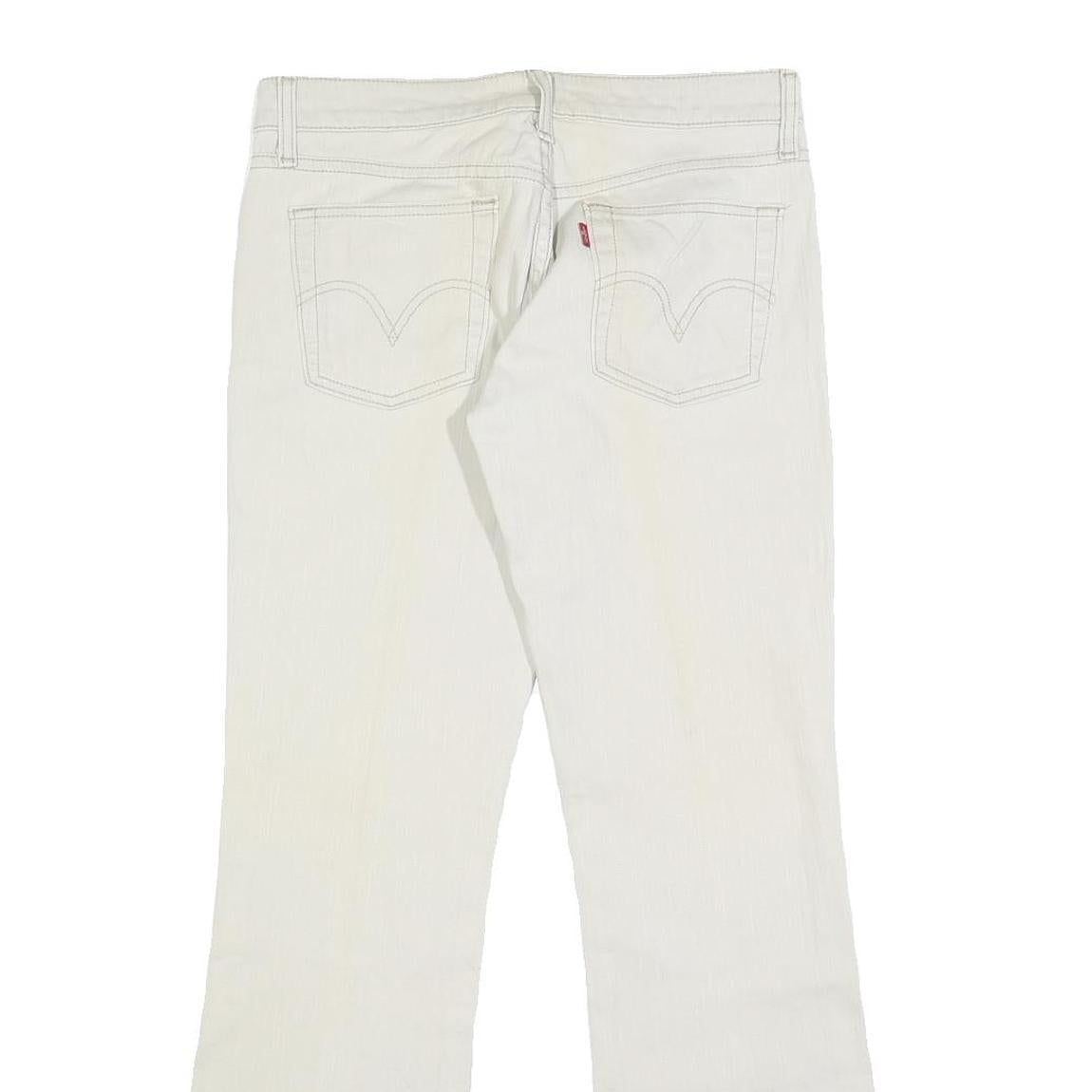 LEVI'S 518 Womens White Regular Bootcut Denim Jeans W29 L30 Cotton Blend Zip