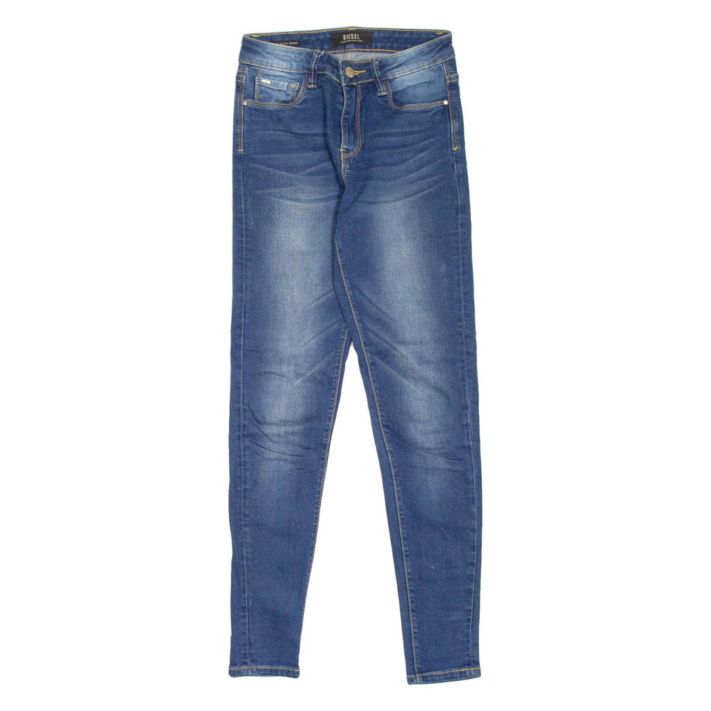 DIESEL High Waist Womens Jeans Blue Slim Skinny Stone Wash W27 L30