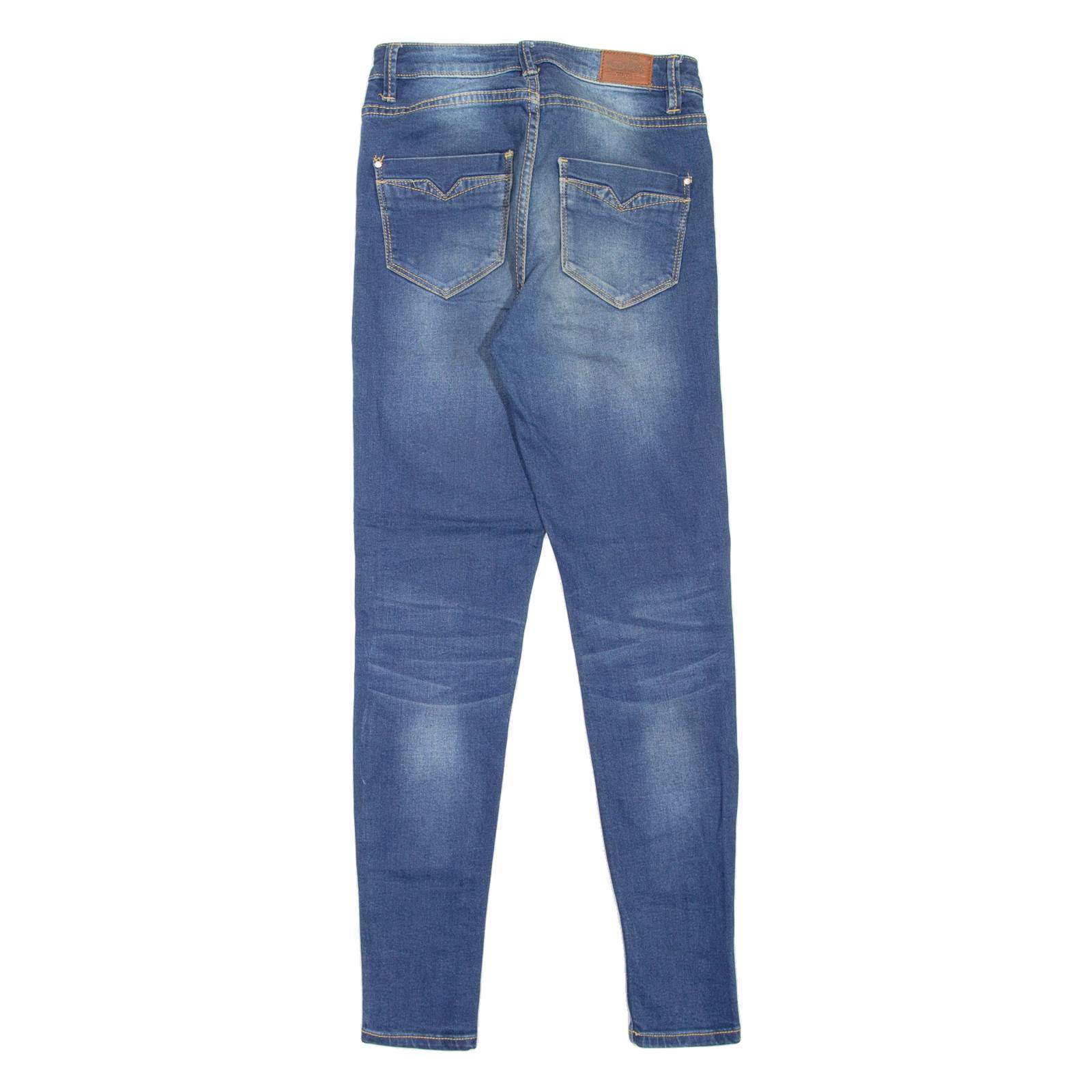 DIESEL High Waist Womens Jeans Blue Slim Skinny Stone Wash W27 L30