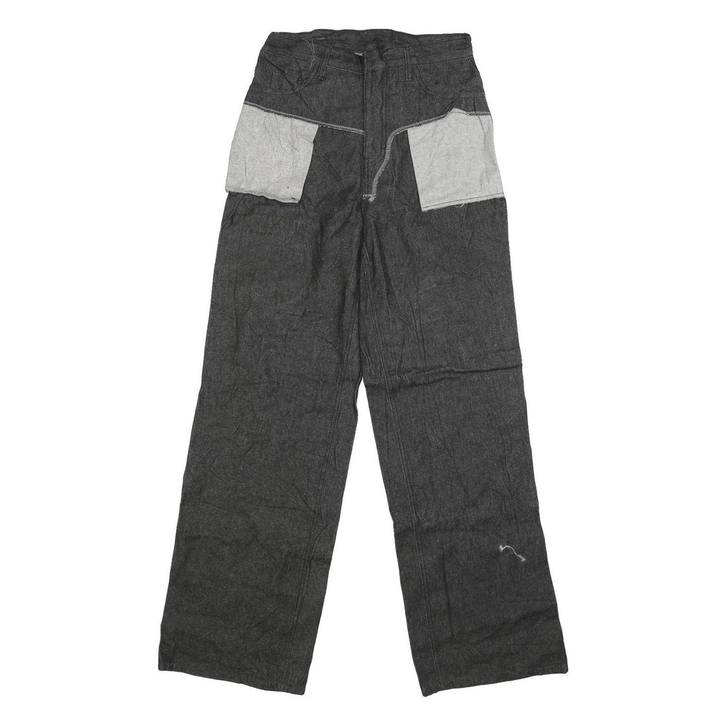 Mens Regular Fit Cotton Blend Denim Black Jeans W28 L33 Zip Closure