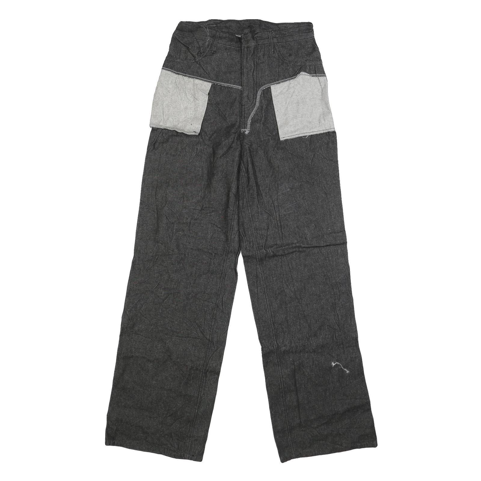 Mens Regular Fit Cotton Blend Denim Black Jeans W28 L33 Zip Closure