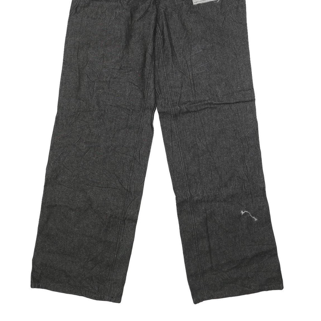 Mens Regular Fit Cotton Blend Denim Black Jeans W28 L33 Zip Closure