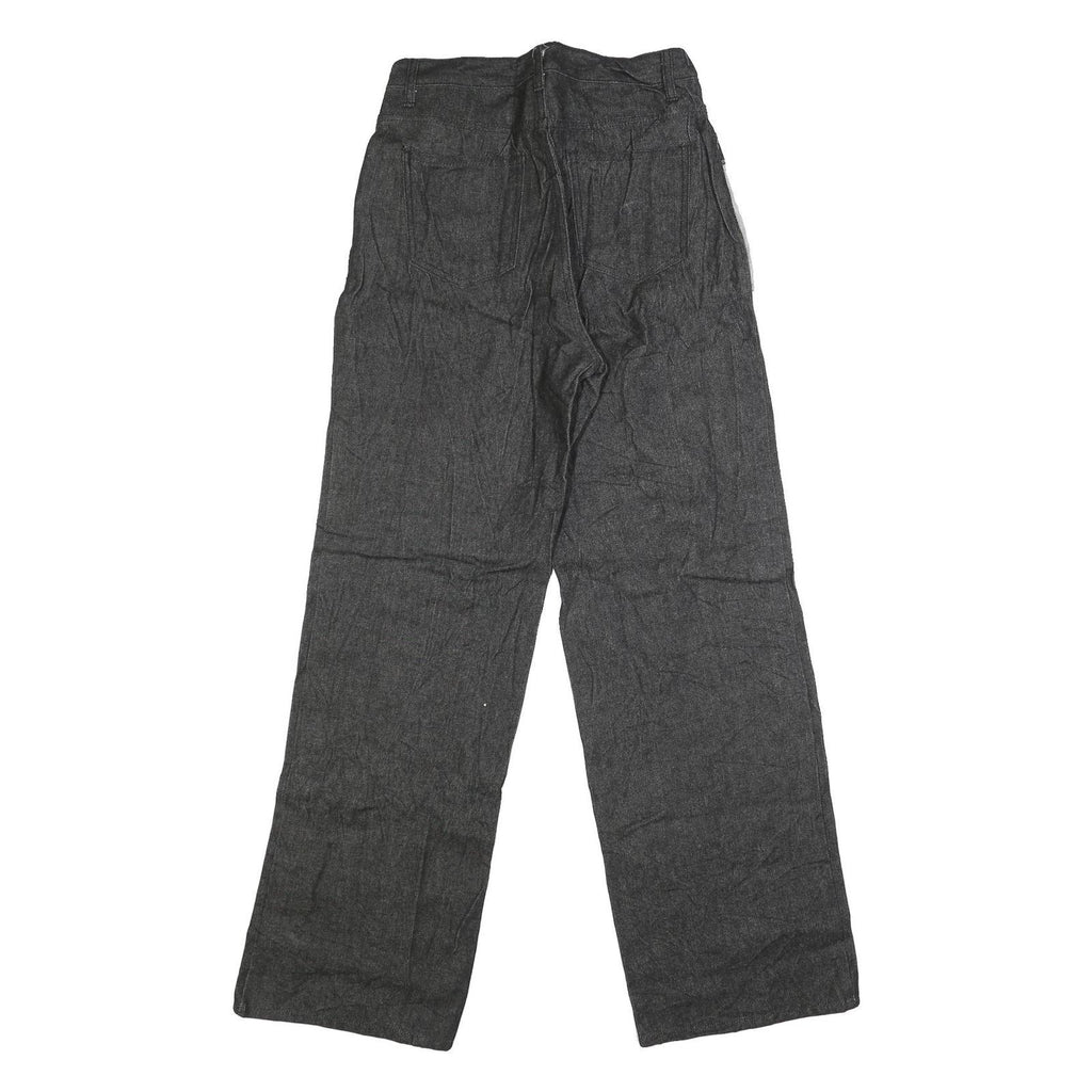 Mens Regular Fit Cotton Blend Denim Black Jeans W28 L33 Zip Closure