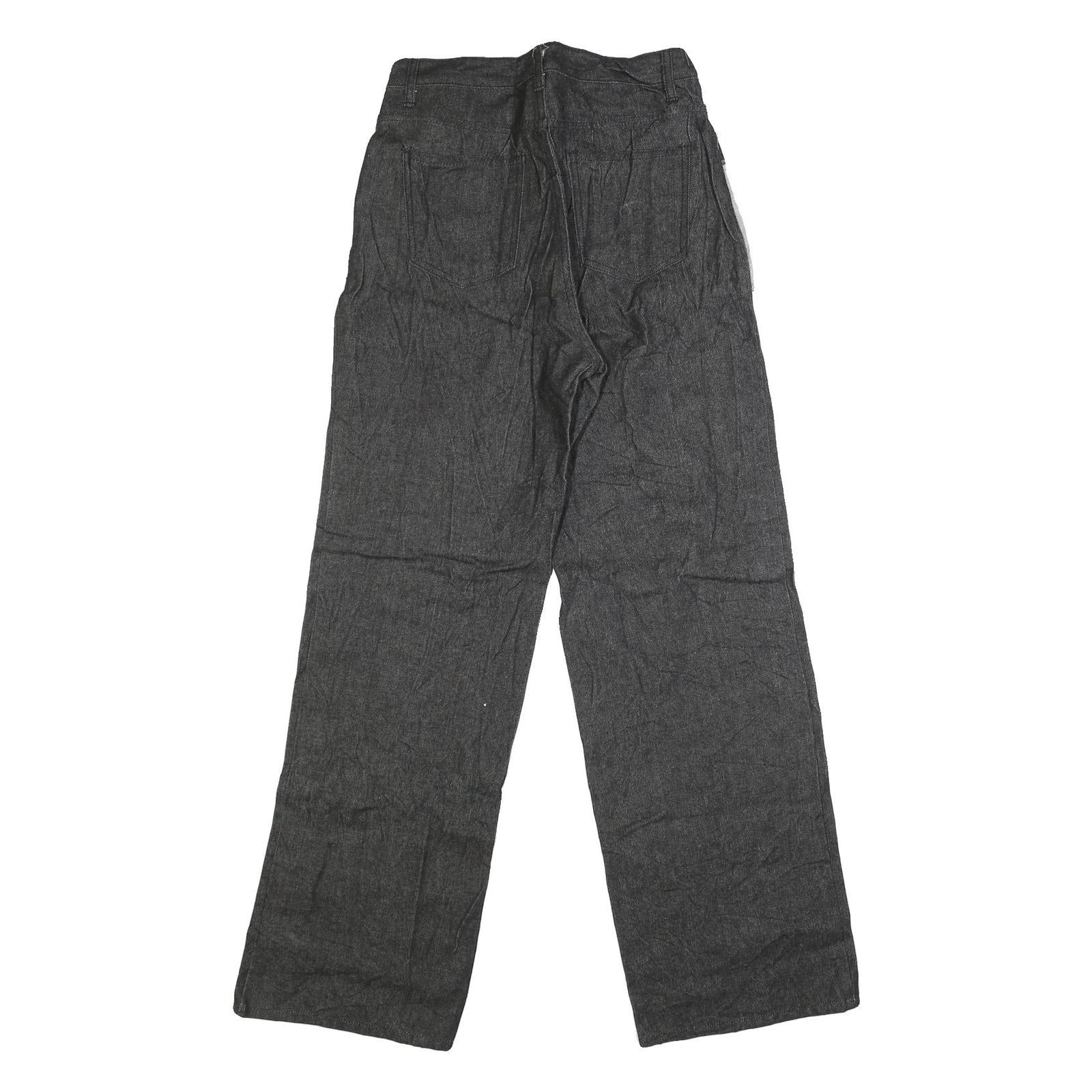 Mens Regular Fit Cotton Blend Denim Black Jeans W28 L33 Zip Closure