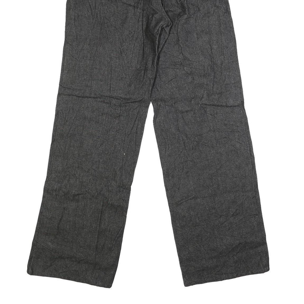 Mens Regular Fit Cotton Blend Denim Black Jeans W28 L33 Zip Closure