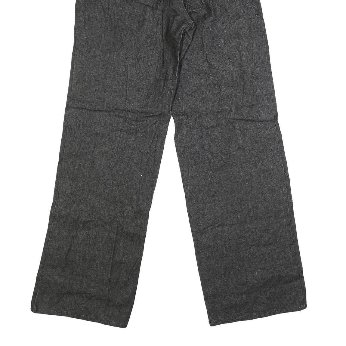 Mens Regular Fit Cotton Blend Denim Black Jeans W28 L33 Zip Closure