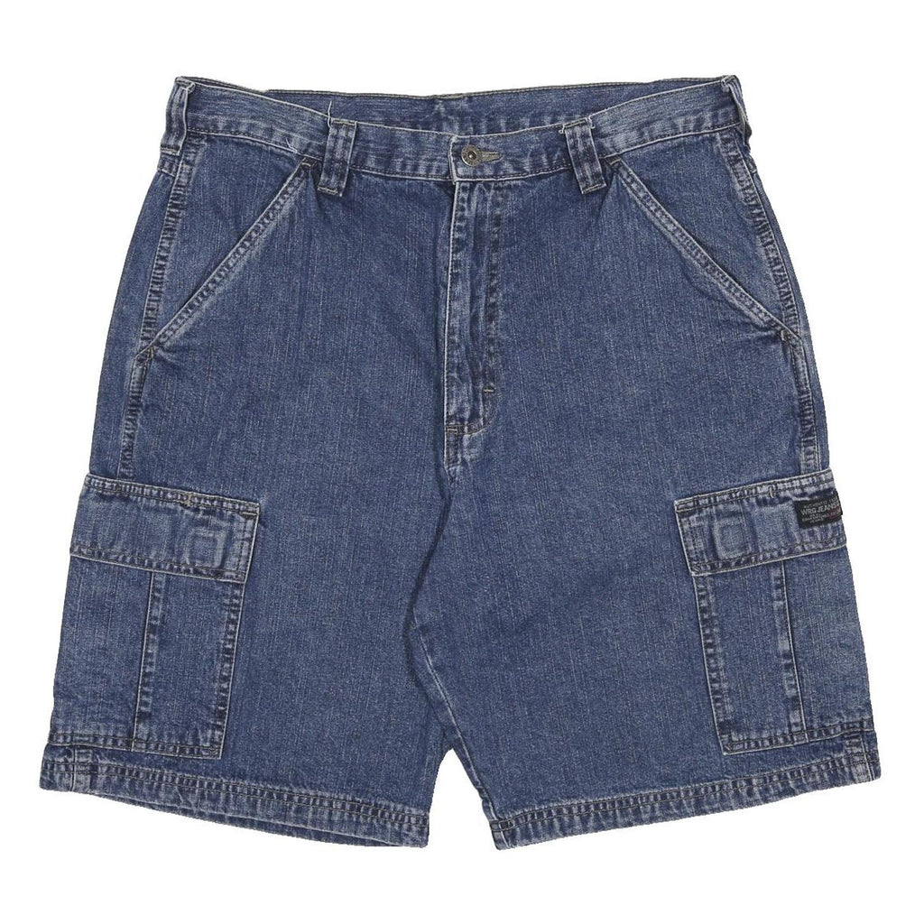 WRANGLER Mens Denim Blue Cargo Shorts M W32 Casual Cotton Summer Wear