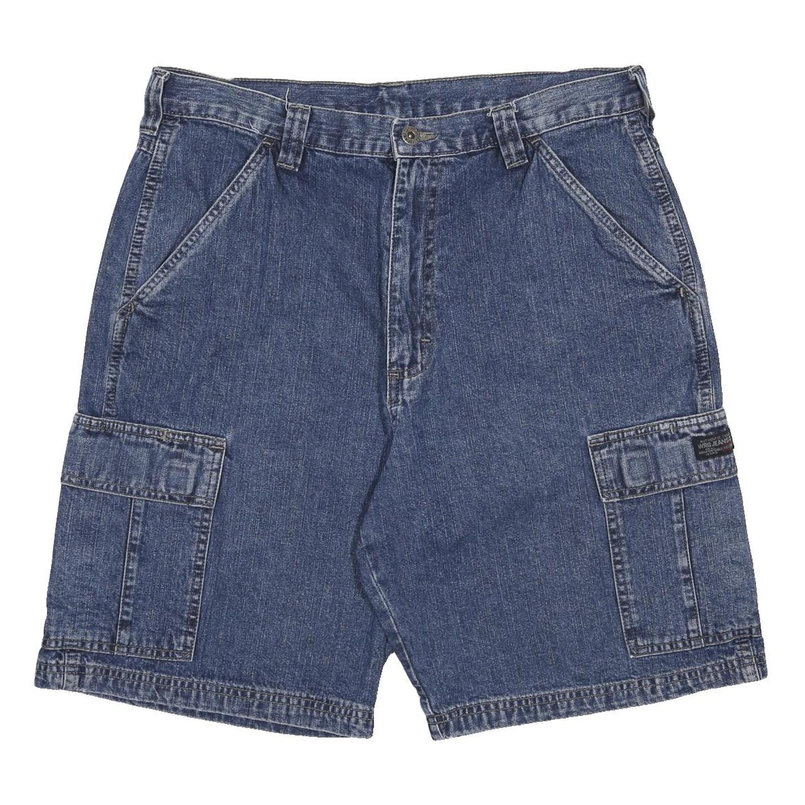 WRANGLER Mens Denim Blue Cargo Shorts M W32 Casual Cotton Summer Wear