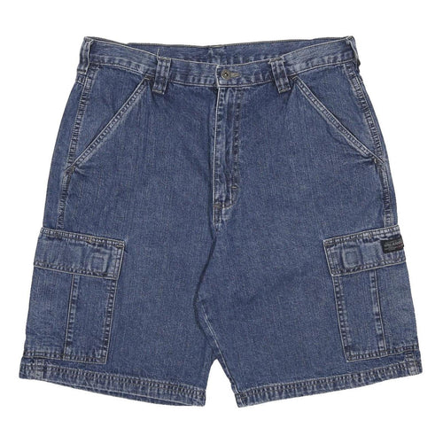 WRANGLER Mens Denim Blue Cargo Shorts M W32 Casual Cotton Summer Wear