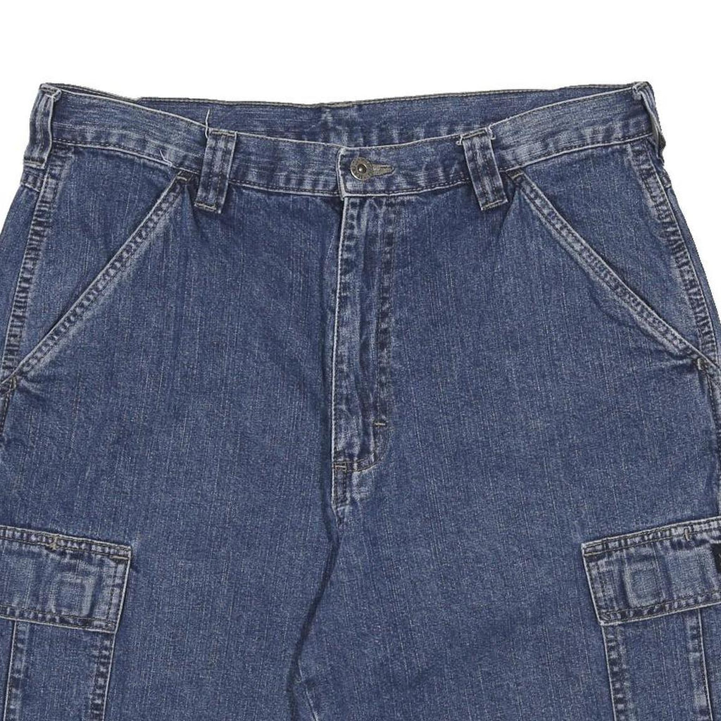 WRANGLER Mens Denim Blue Cargo Shorts M W32 Casual Cotton Summer Wear