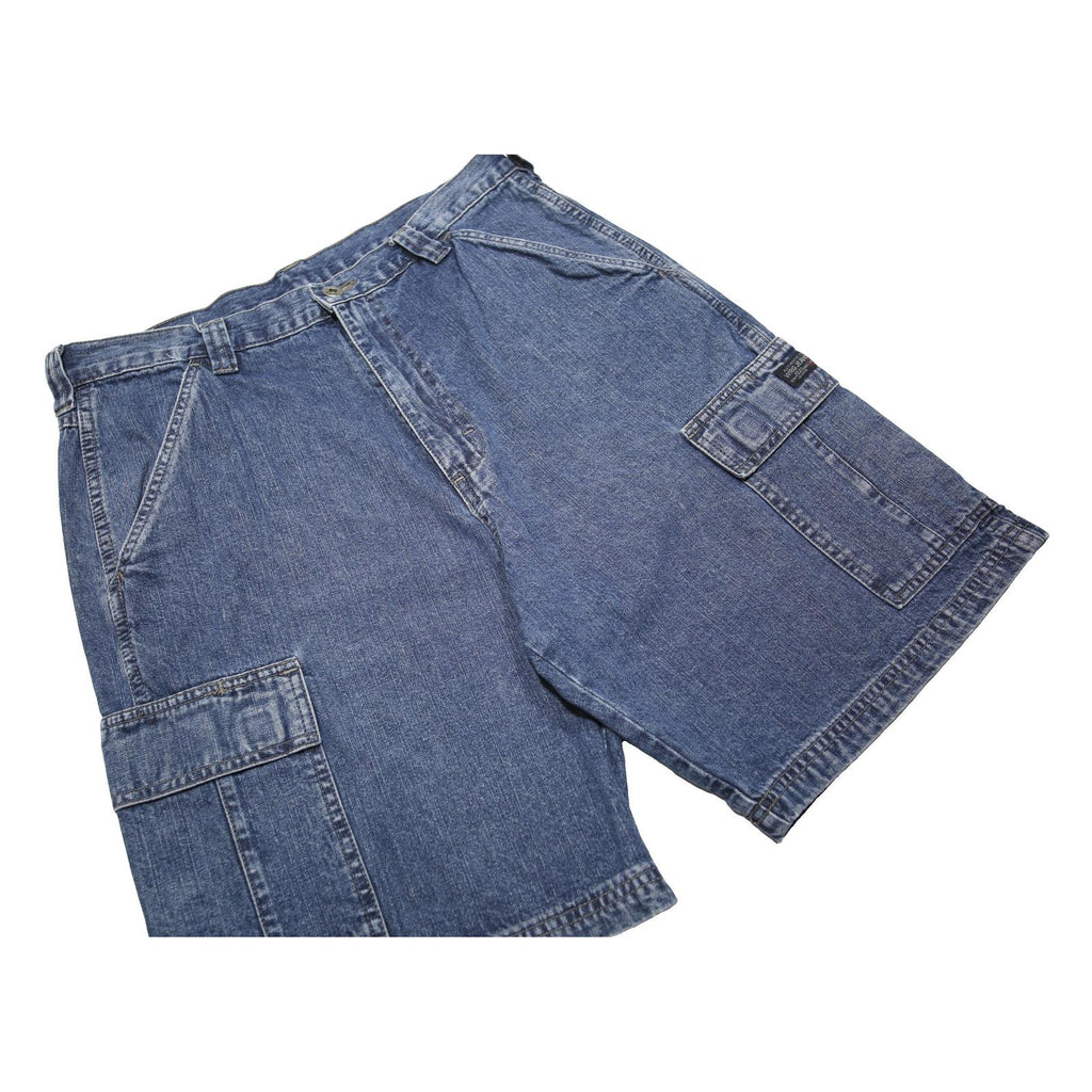 WRANGLER Mens Denim Blue Cargo Shorts M W32 Casual Cotton Summer Wear