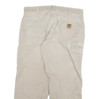 CARHARTT Mens Cotton Blend Beige Relaxed Straight Trousers W36 L27 Workwear Zip