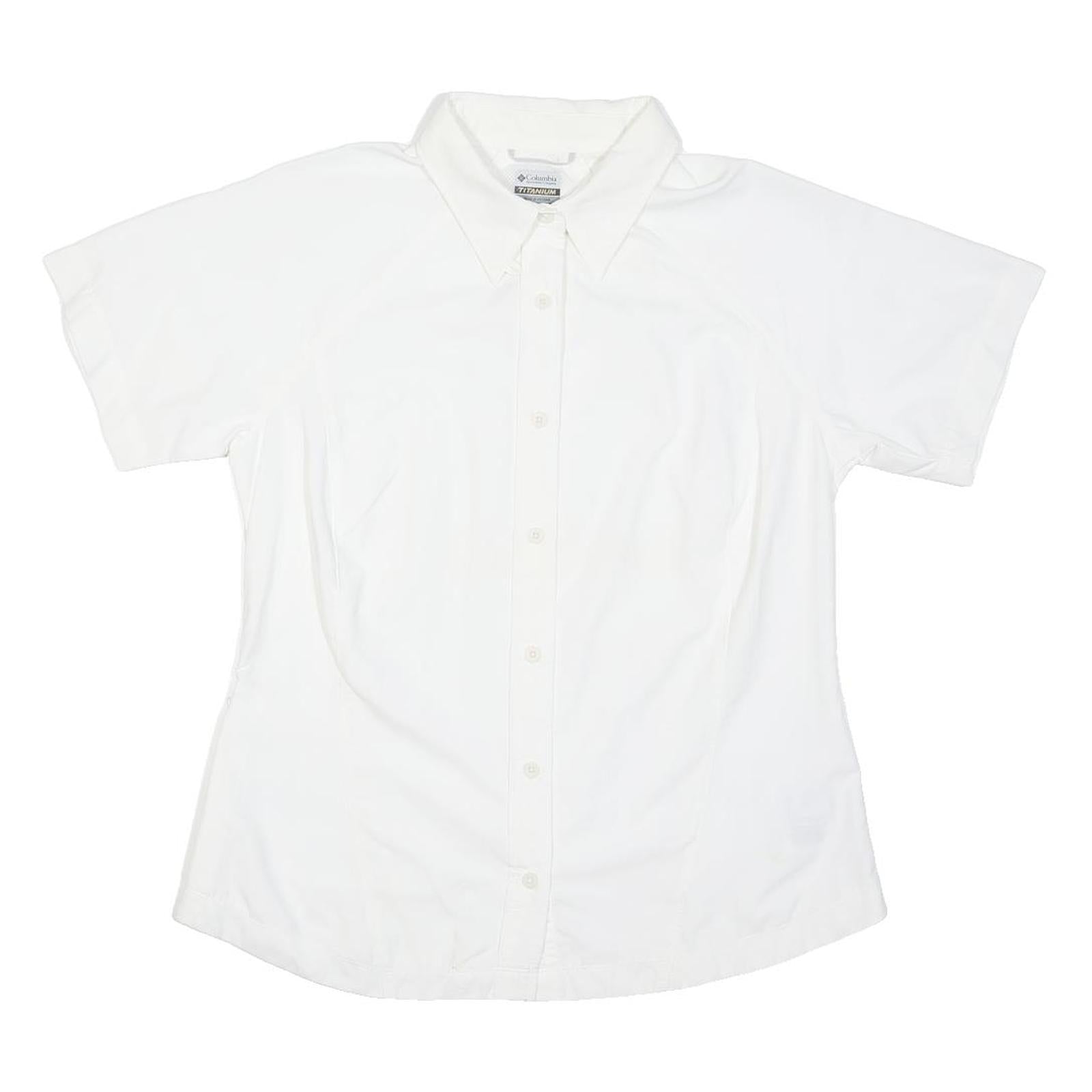 COLUMBIA Womens White Plain Shirt S Breathable Lightweight Comfortable Summer
