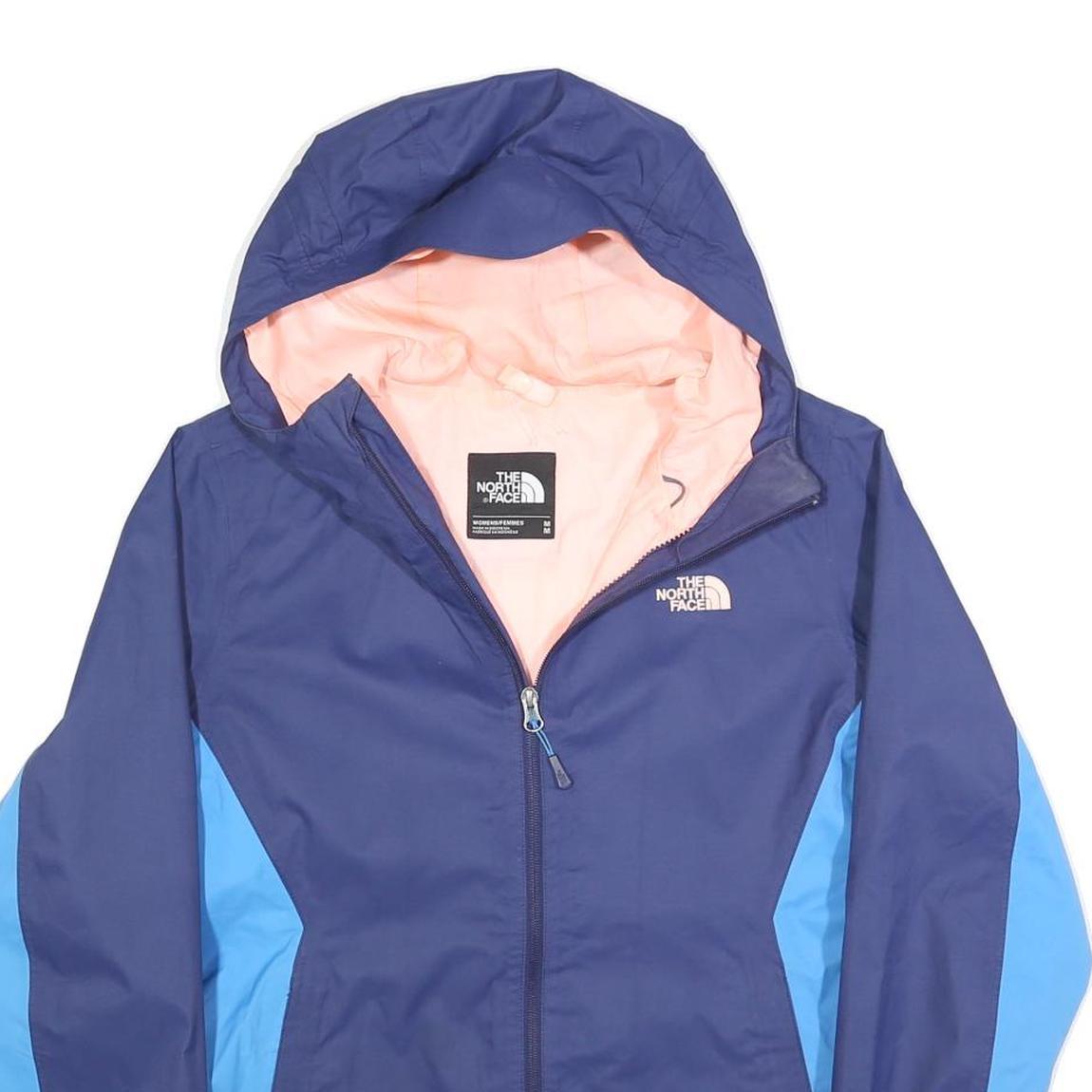 THE NORTH FACE Womens Navy Blue & Light Blue Outdoor Jacket M Polyester Zip