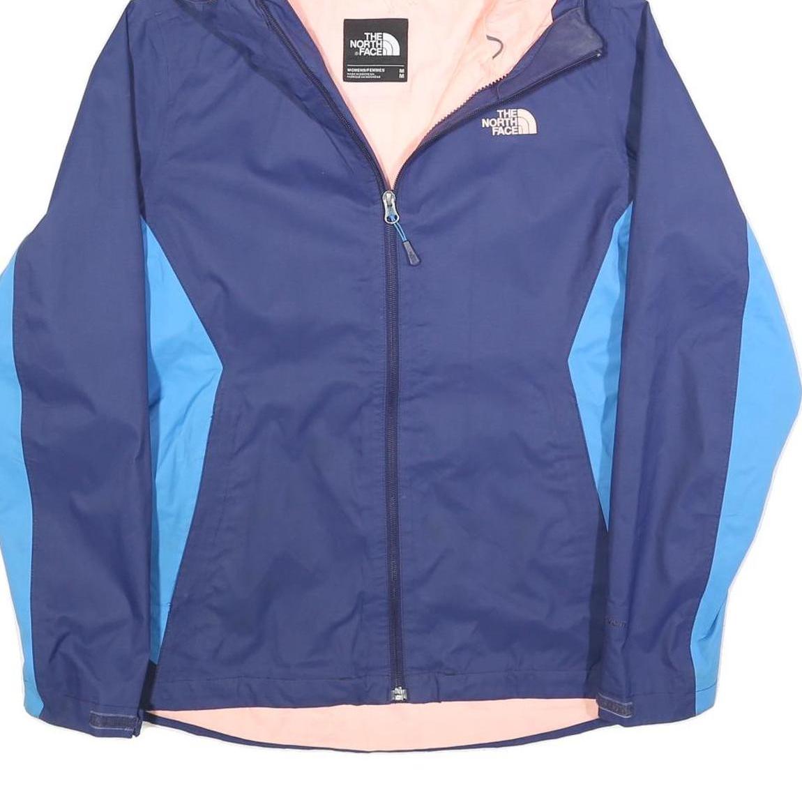 THE NORTH FACE Womens Navy Blue & Light Blue Outdoor Jacket M Polyester Zip