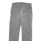 DICKIES Mens Regular Fit Straight Cotton Blend Grey Jeans W31 L31 Workwear Zip