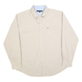 TOMMY HILFIGER Mens Beige Casual Shirt XL Classic Button-Down Pocket Cotton