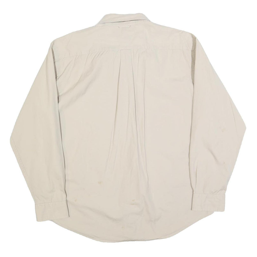 TOMMY HILFIGER Mens Beige Casual Shirt XL Classic Button-Down Pocket Cotton