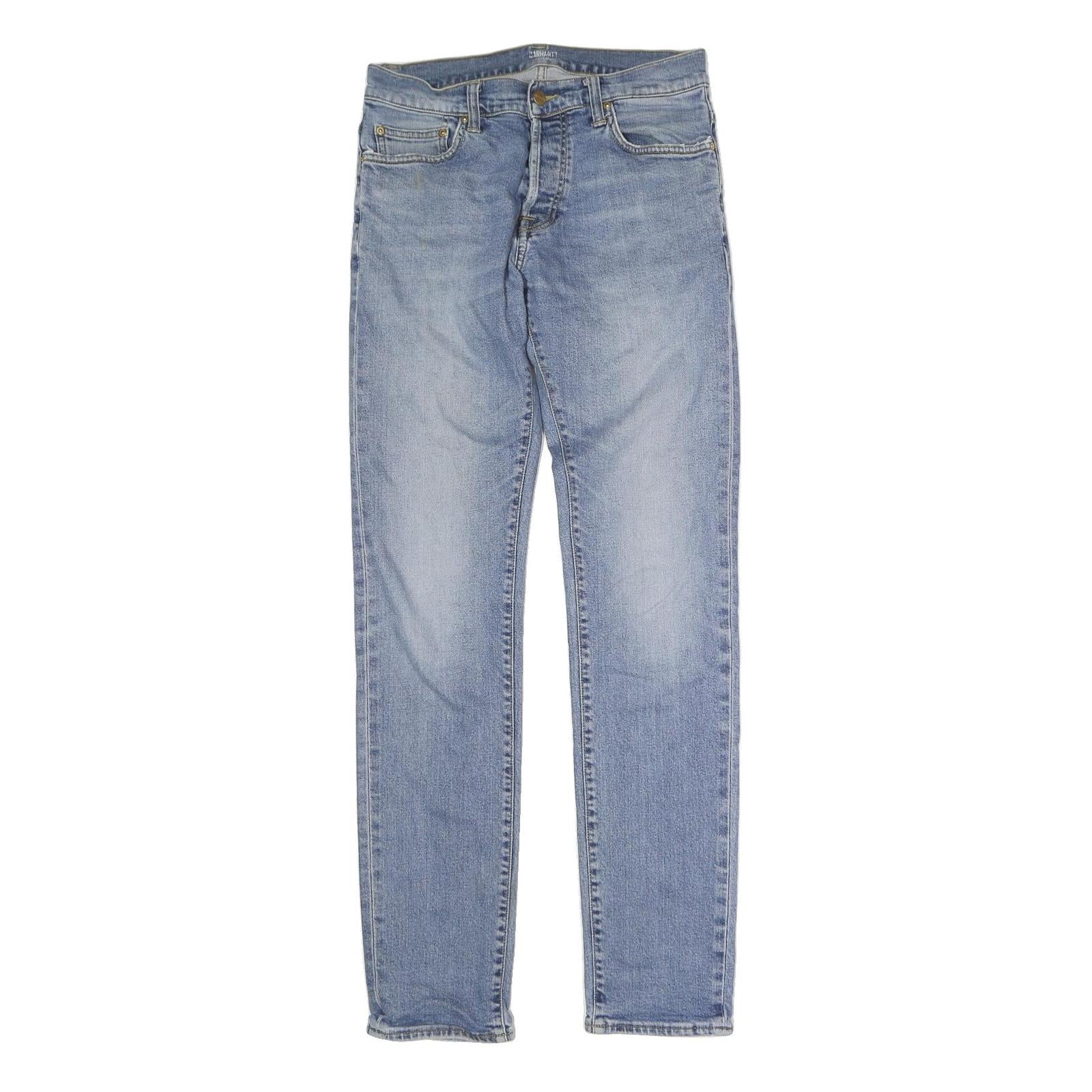 CARHARTT WIP Mens Jeans Blue Regular Straight Denim Medium W30 L33 Cotton Blend