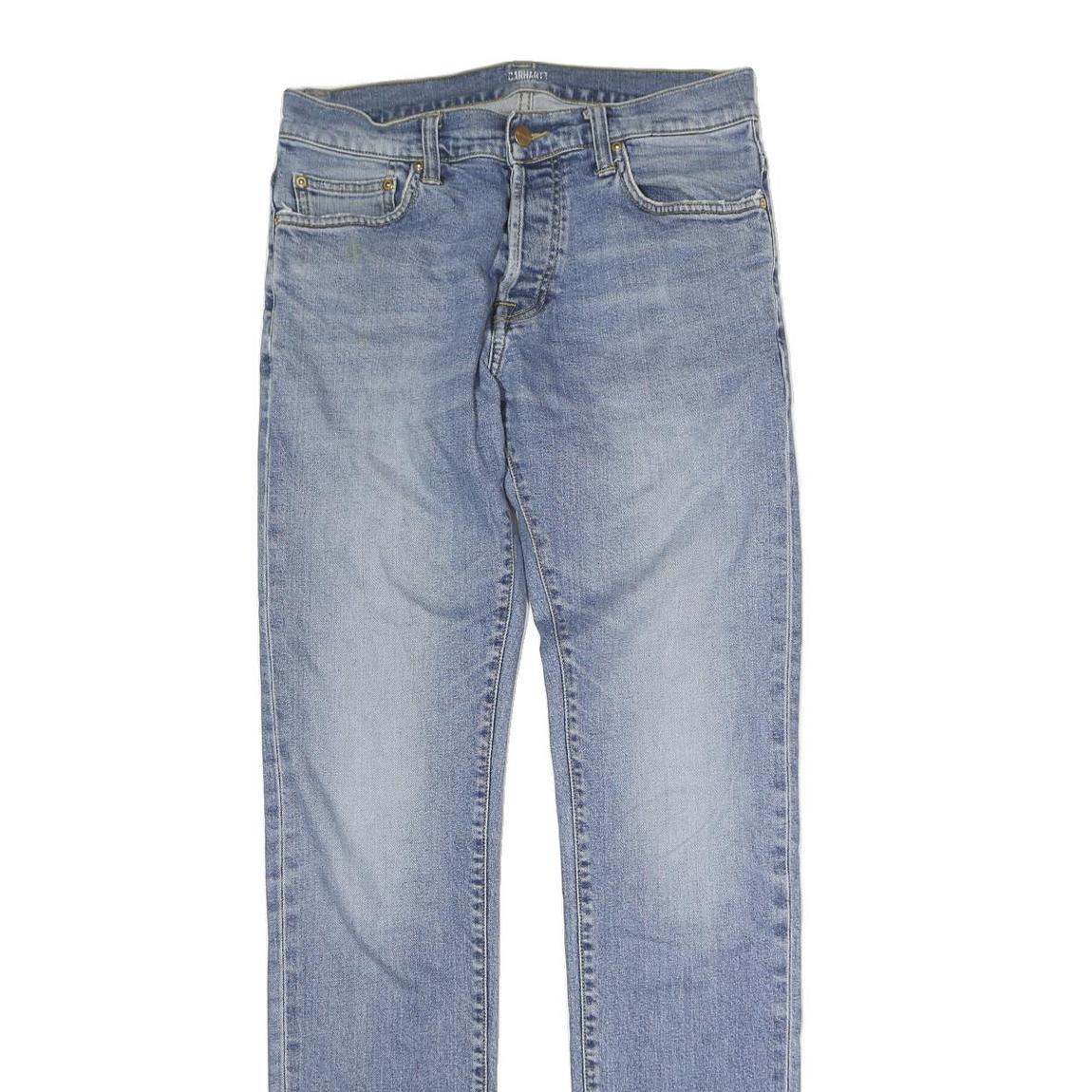 CARHARTT WIP Mens Jeans Blue Regular Straight Denim Medium W30 L33 Cotton Blend