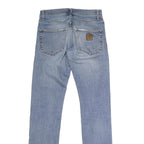 CARHARTT WIP Mens Jeans Blue Regular Straight Denim Medium W30 L33 Cotton Blend