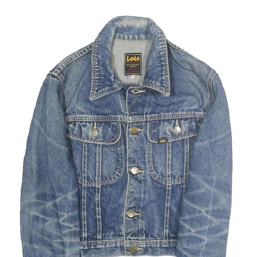 LOIS Mens Blue Denim Jacket S Cotton Button Classic Casual Wear