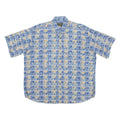 CAMBRIDGE CLASSICS Mens Hawaiian Shirt Blue Crazy Pattern XL
