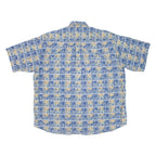 CAMBRIDGE CLASSICS Mens Hawaiian Shirt Blue Crazy Pattern XL