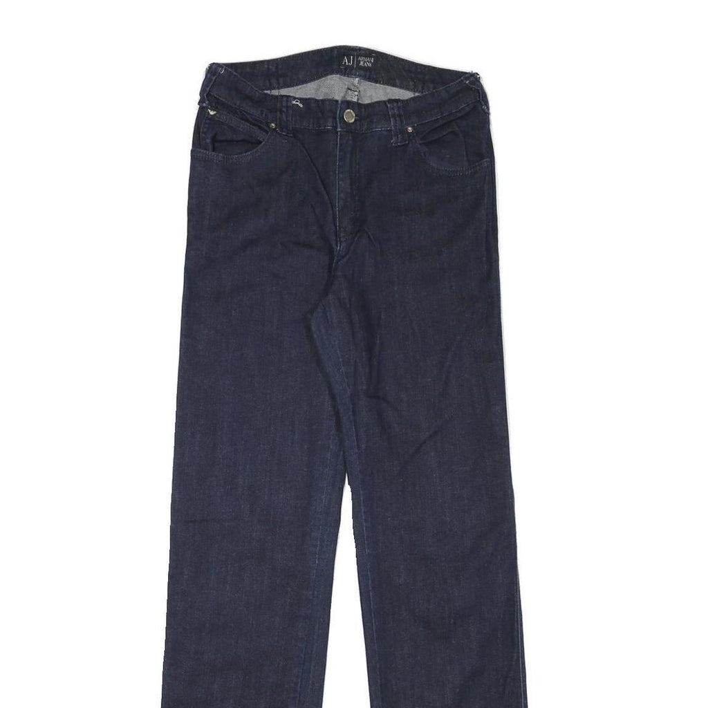 ARMANI JEANS Womens Dark Blue Regular Straight Denim W27 L32 Designer Zip Jeans