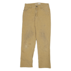 CARHARTT Mens Relaxed Jeans Beige Cotton Blend Zip W28 L29 Workwear Casual