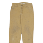 CARHARTT Mens Relaxed Jeans Beige Cotton Blend Zip W28 L29 Workwear Casual
