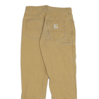CARHARTT Mens Relaxed Jeans Beige Cotton Blend Zip W28 L29 Workwear Casual