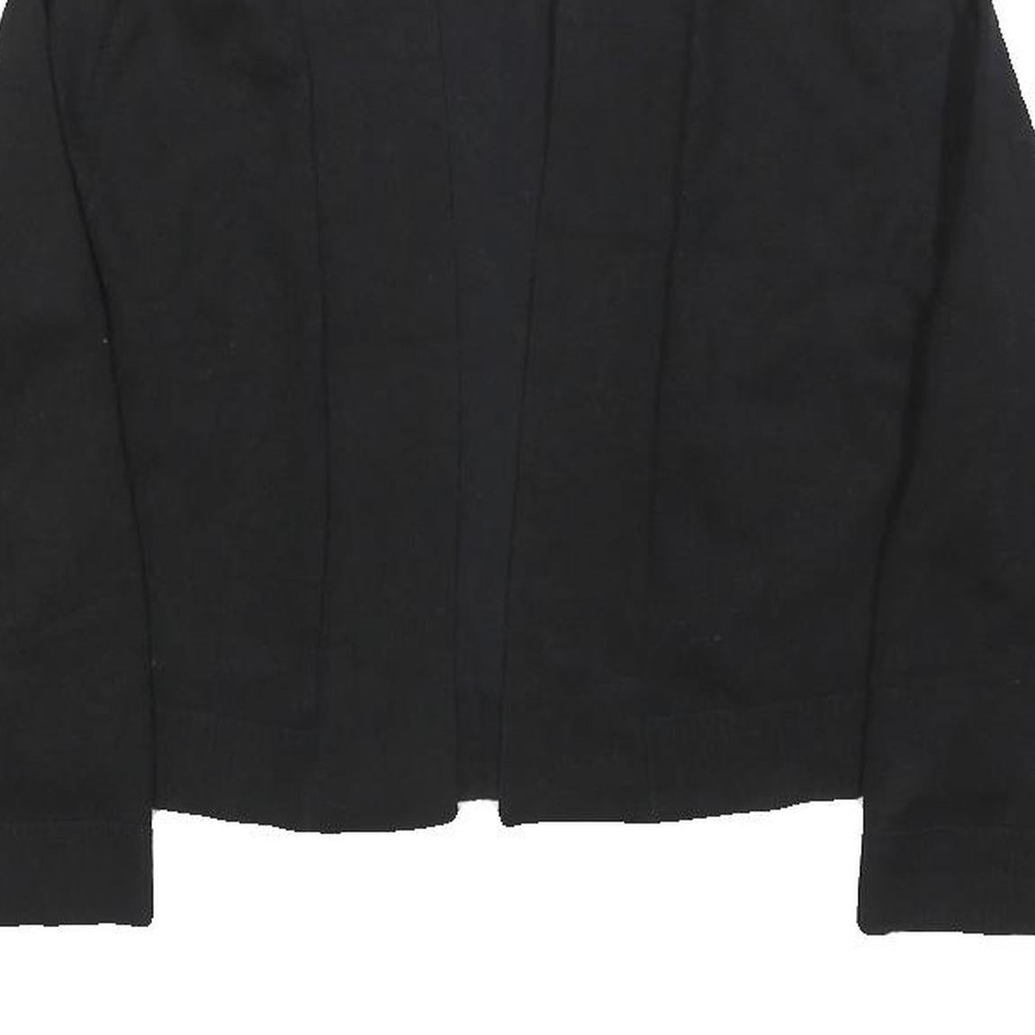 CALVIN KLEIN Womens Black Plain Pullover Crew Neck Basic Knit Jumper M Polyester