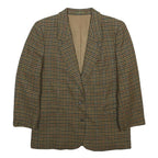 BURBERRY Mens Brown Wool Houndstooth Blazer Jacket S Classic Tailored Button