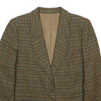 BURBERRY Mens Brown Wool Houndstooth Blazer Jacket S Classic Tailored Button