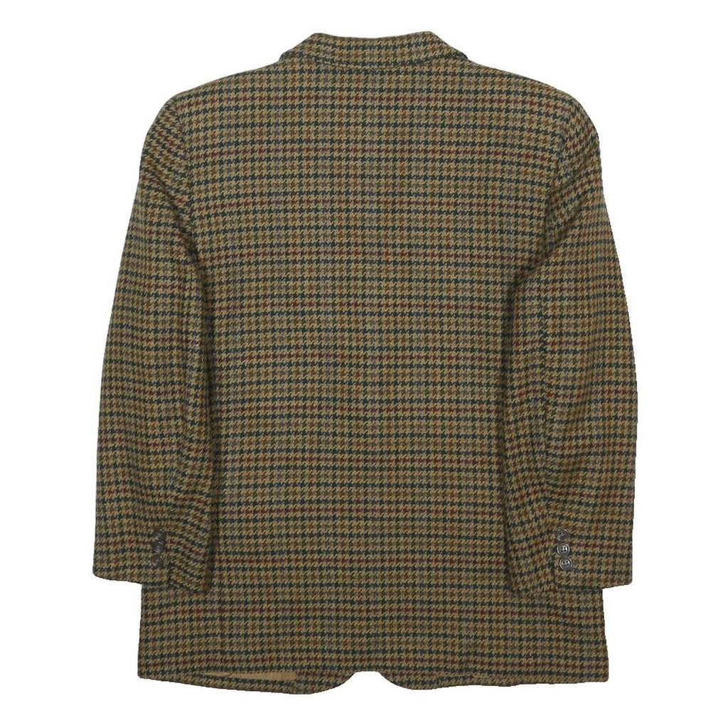 BURBERRY Mens Brown Wool Houndstooth Blazer Jacket S Classic Tailored Button