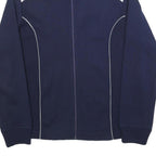 Mens Navy & White Blue Plain Zip Jacket M Polyester Blend Casual Retro Style