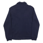 Mens Navy & White Blue Plain Zip Jacket M Polyester Blend Casual Retro Style