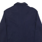 Mens Navy & White Blue Plain Zip Jacket M Polyester Blend Casual Retro Style