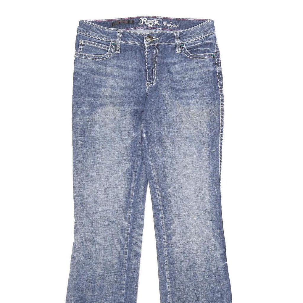 WRANGLER Womens Jeans Blue Regular Bootcut Denim Medium W29 L34 Embroidered