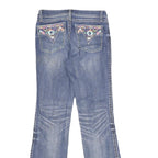 WRANGLER Womens Jeans Blue Regular Bootcut Denim Medium W29 L34 Embroidered