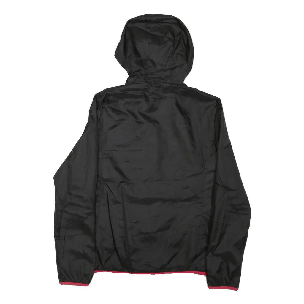 PUMA Womens Black & Pink Zip Hooded Jacket UK 14 Polyester Blend Lightweight