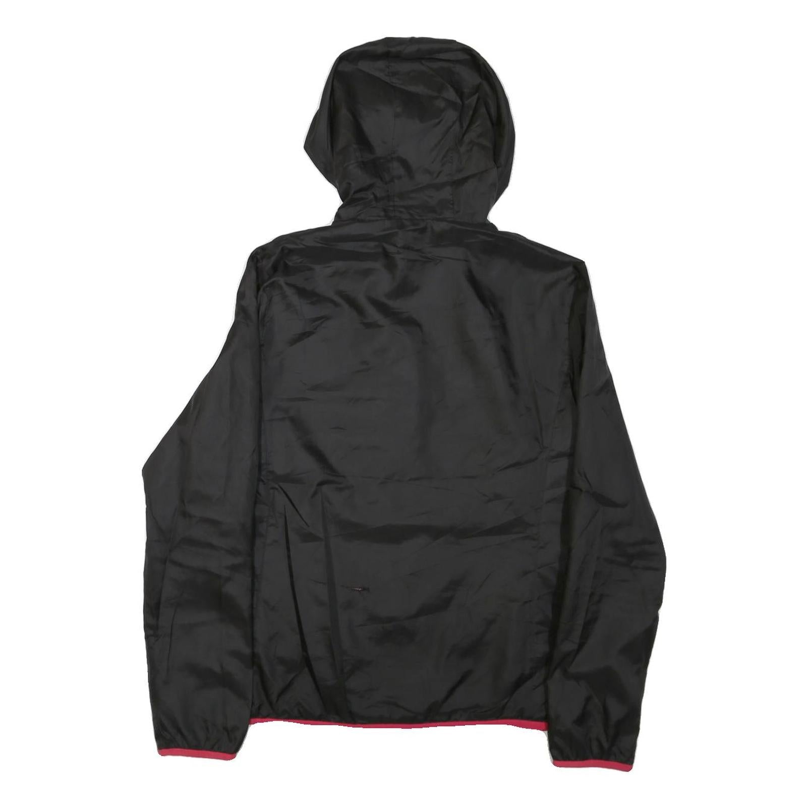 PUMA Womens Black & Pink Zip Hooded Jacket UK 14 Polyester Blend Lightweight