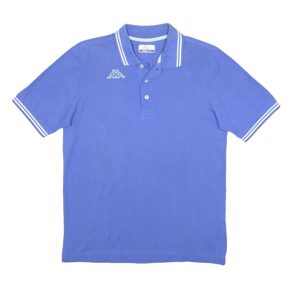 KAPPA Mens Blue Short Sleeve Plain Polo Shirt S Cotton Classic Sportswear