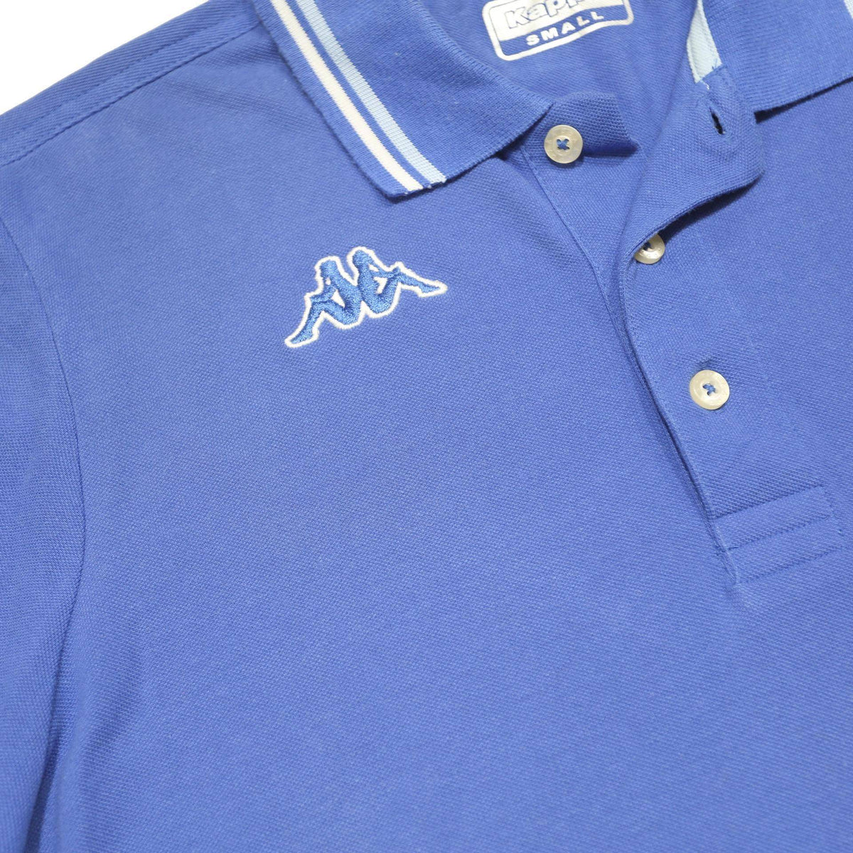 KAPPA Mens Blue Short Sleeve Plain Polo Shirt S Cotton Classic Sportswear